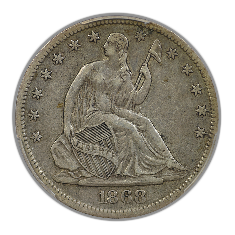 1868-S Liberty Seated Half Dollar 50C PCGS XF40 CAC
