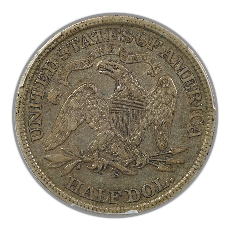 1868-S Liberty Seated Half Dollar 50C PCGS XF40 CAC