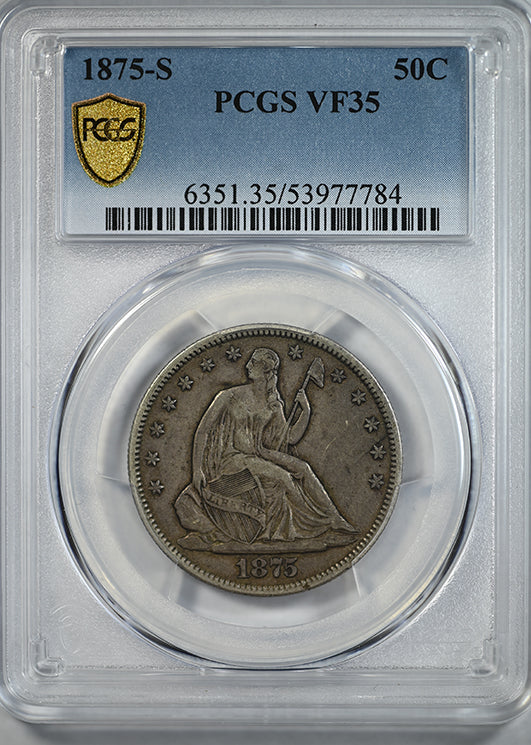 1875-S Liberty Seated Half Dollar 50C PCGS VF35