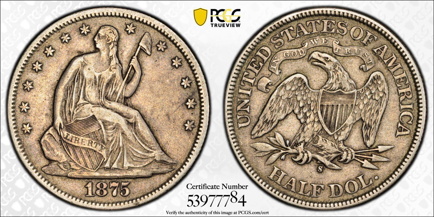 1875-S Liberty Seated Half Dollar 50C PCGS VF35