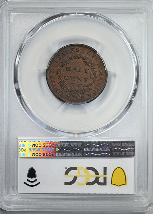 1826 Classic Head Half Cent 1/2C PCGS AU55 CAC