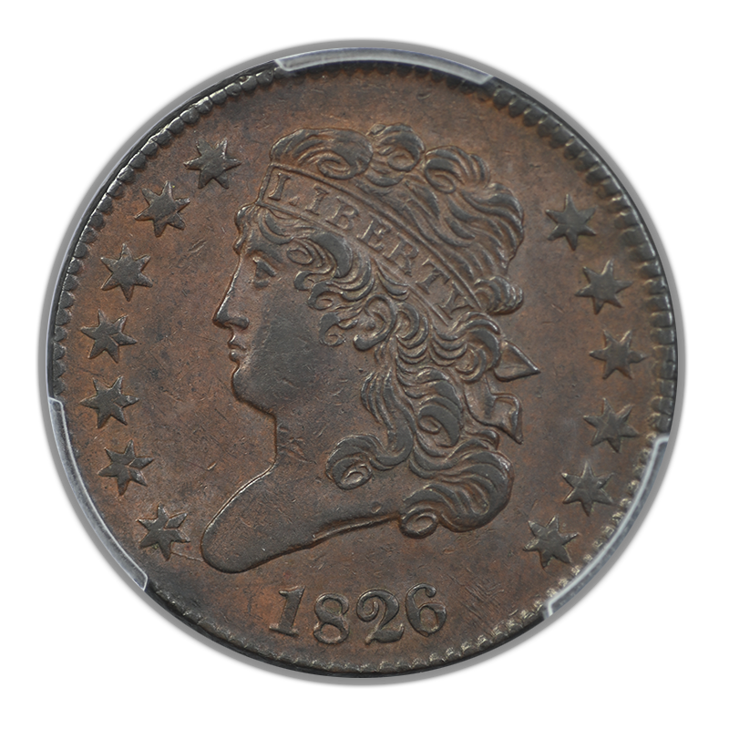1826 Classic Head Half Cent 1/2C PCGS AU55 CAC