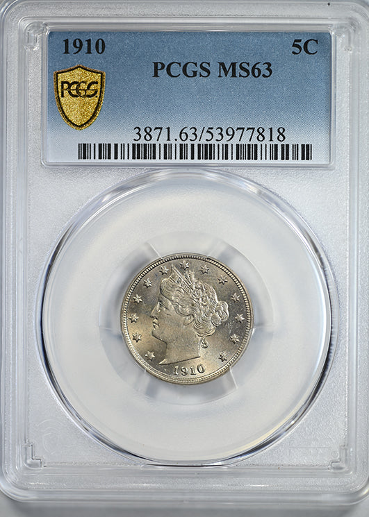 1910 Liberty V-Nickel 5C PCGS MS63