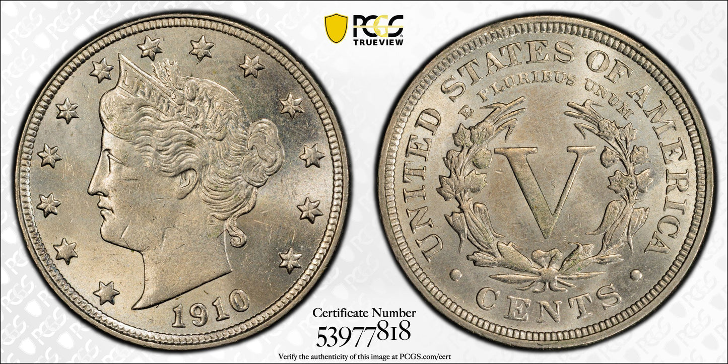 1910 Liberty V-Nickel 5C PCGS MS63