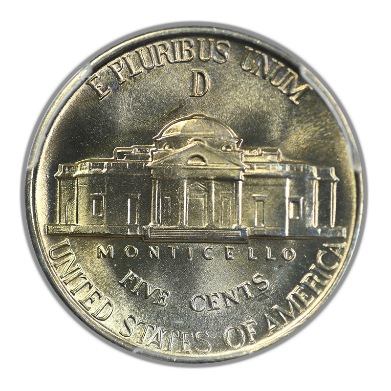 1944-D Jefferson War Nickel 5C PCGS MS67 - TONED!