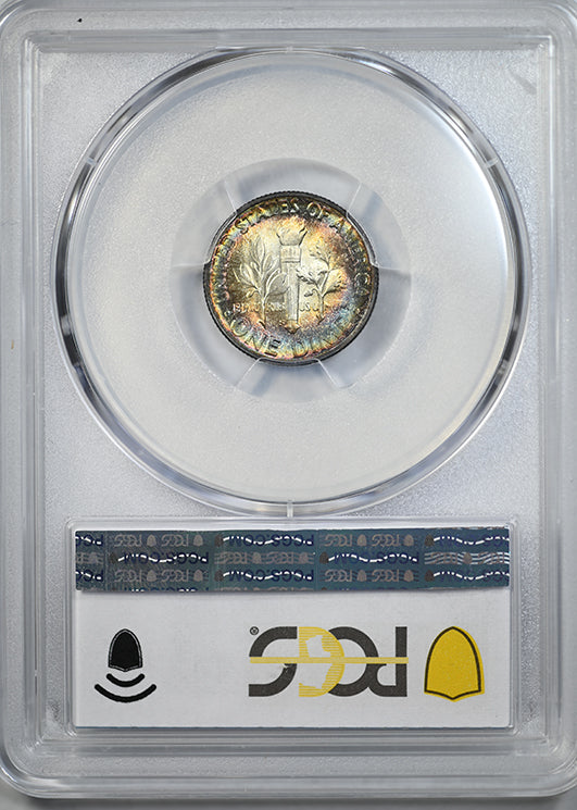 1946-S Roosevelt Dime 10C PCGS MS67+FB - Full Bands - TONED!