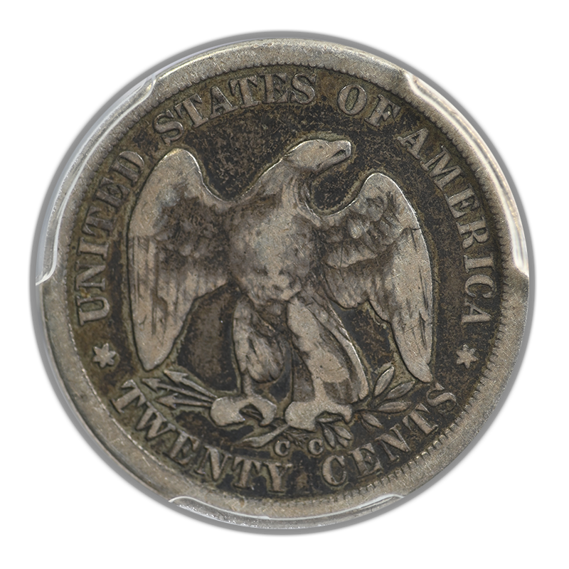 1875-CC Twenty Cent Piece 20C PCGS VG08 CAC