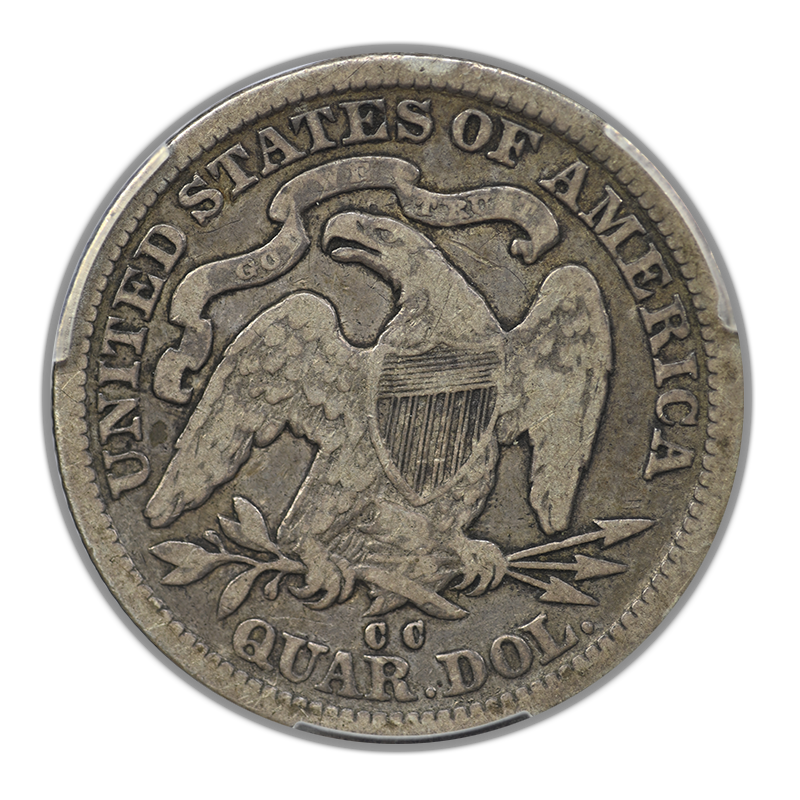 1876-CC Liberty Seated Quarter 25C PCGS F12