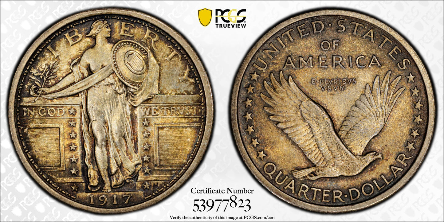 1917 Type 1 Standing Liberty Quarter 25C PCGS MS64FH - Full Head