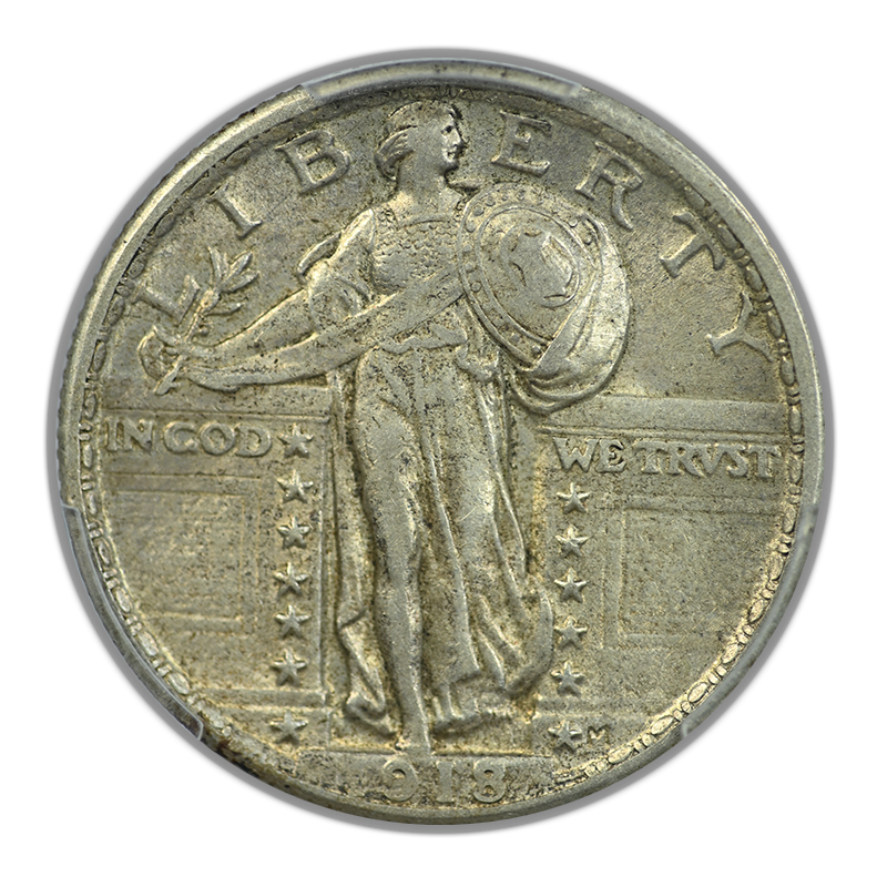 1918 Standing Liberty Quarter 25C PCGS AU53