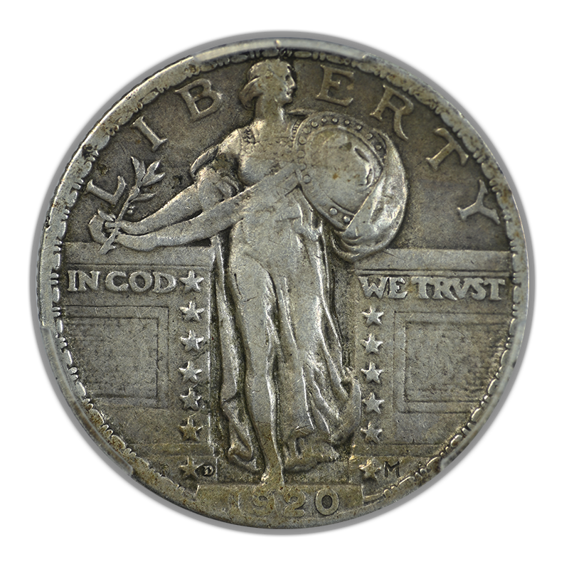 1920-D Standing Liberty Quarter 25C PCGS VF30