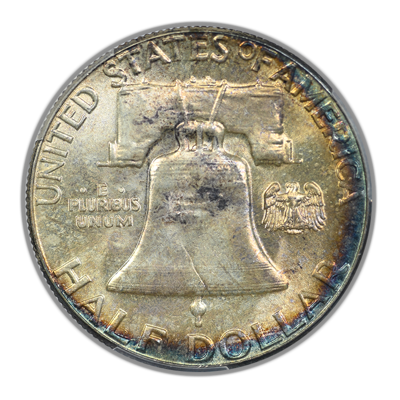 1958 Franklin Half Dollar 50C PCGS MS65 - TONED!