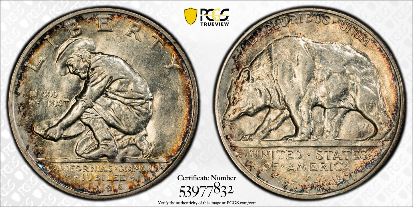 1925-S California Jubilee Classic Commemorative Half Dollar 50C PCGS AU58