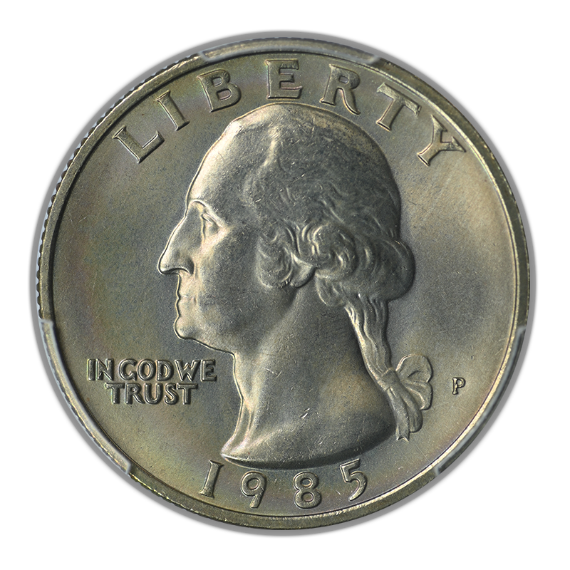 1985-P Washington Quarter 25C PCGS MS66 - TONED!