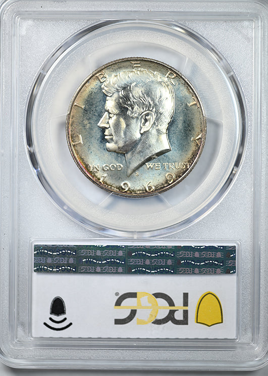 1969-S Proof Kennedy Half Dollar 50C PCGS PR67 - RAINBOW TONED!