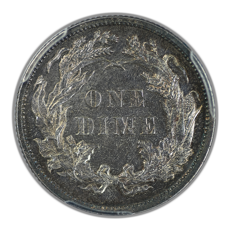 1880 Proof Liberty Seated Dime 10C PCGS PR64 - TONED!