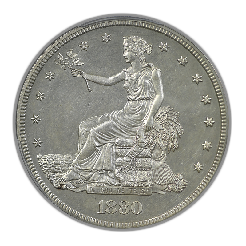 1880 Proof Trade Dollar T$1 PCGS PR Genuine UNC Detail