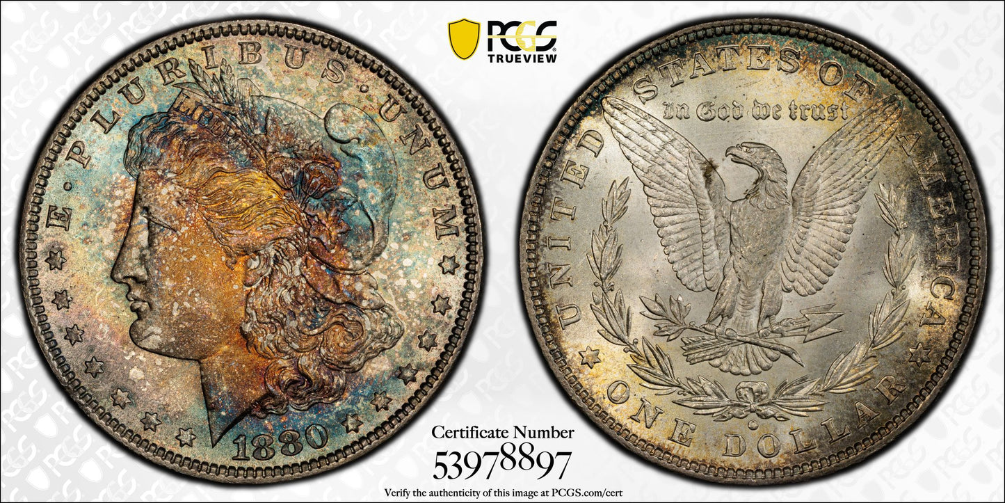 1880/79-O Morgan Dollar $1 PCGS MS64+ - TONED!