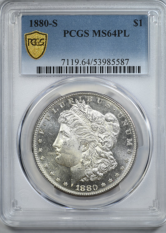1880-S Morgan Dollar $1 PCGS MS64PL - Prooflike