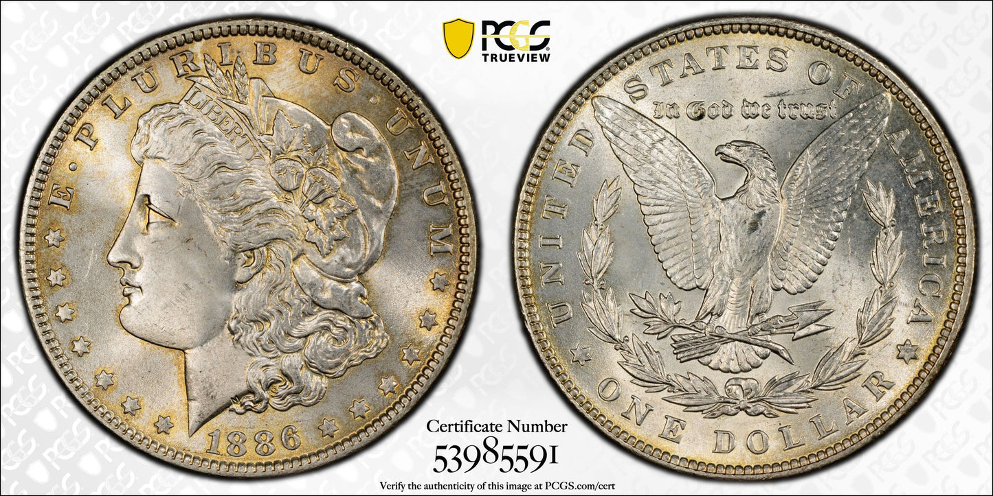 1886 Morgan Dollar $1 PCGS MS65 CAC
