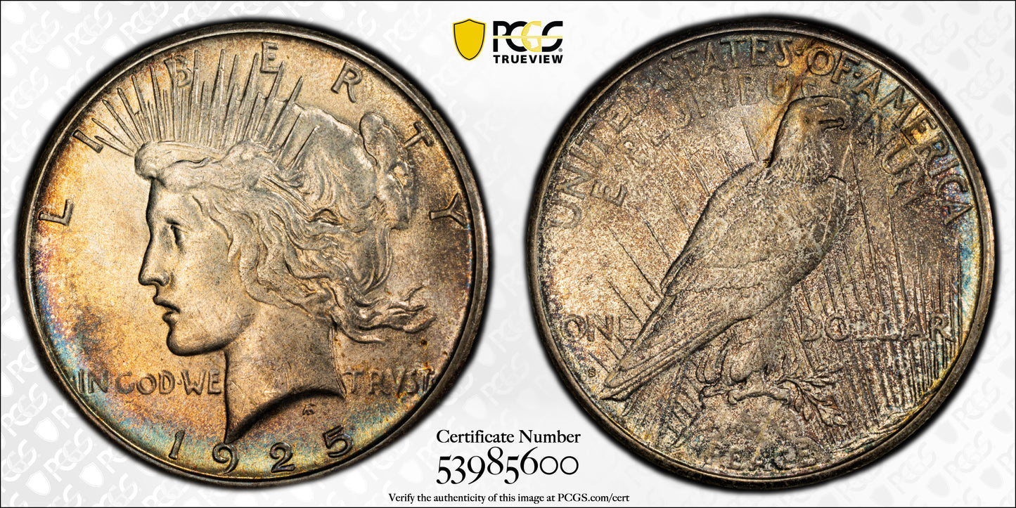 1925-S Peace Dollar $1 PCGS MS62 - TONED!