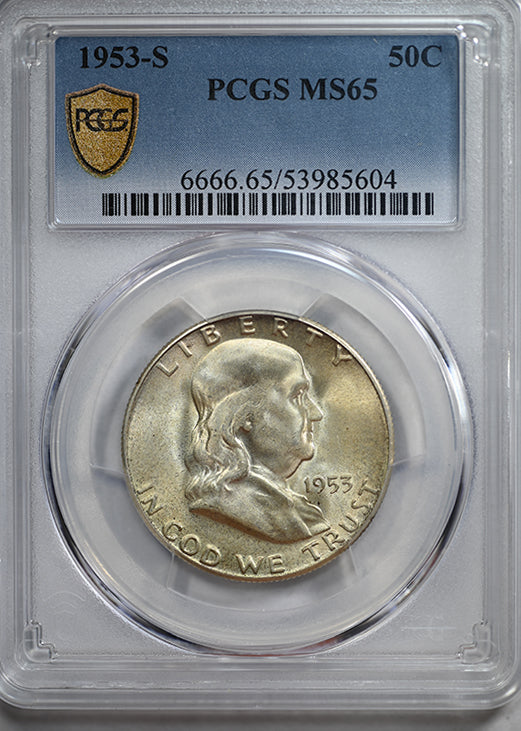 1953-S Franklin Half Dollar 50C PCGS MS65
