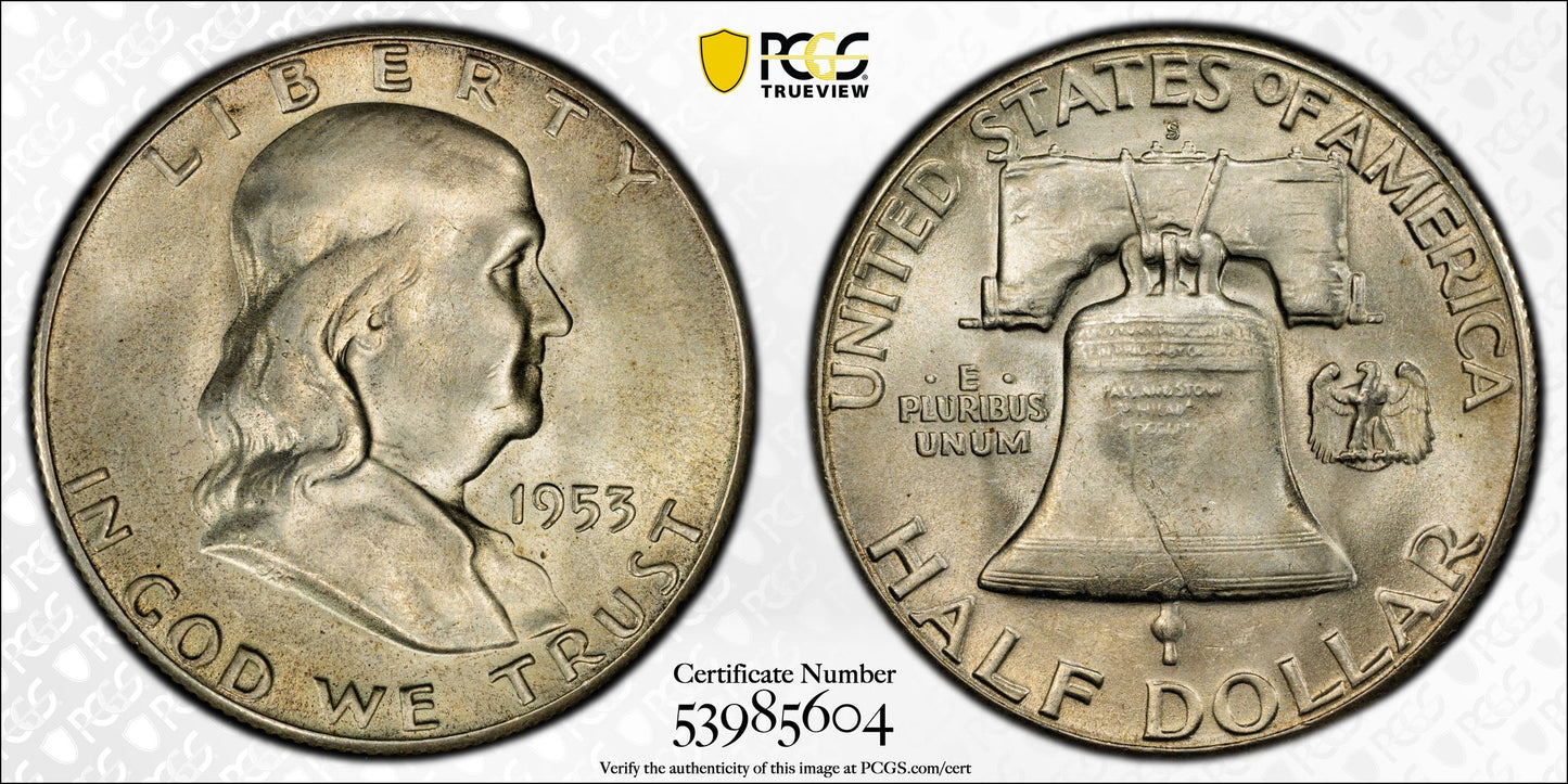 1953-S Franklin Half Dollar 50C PCGS MS65