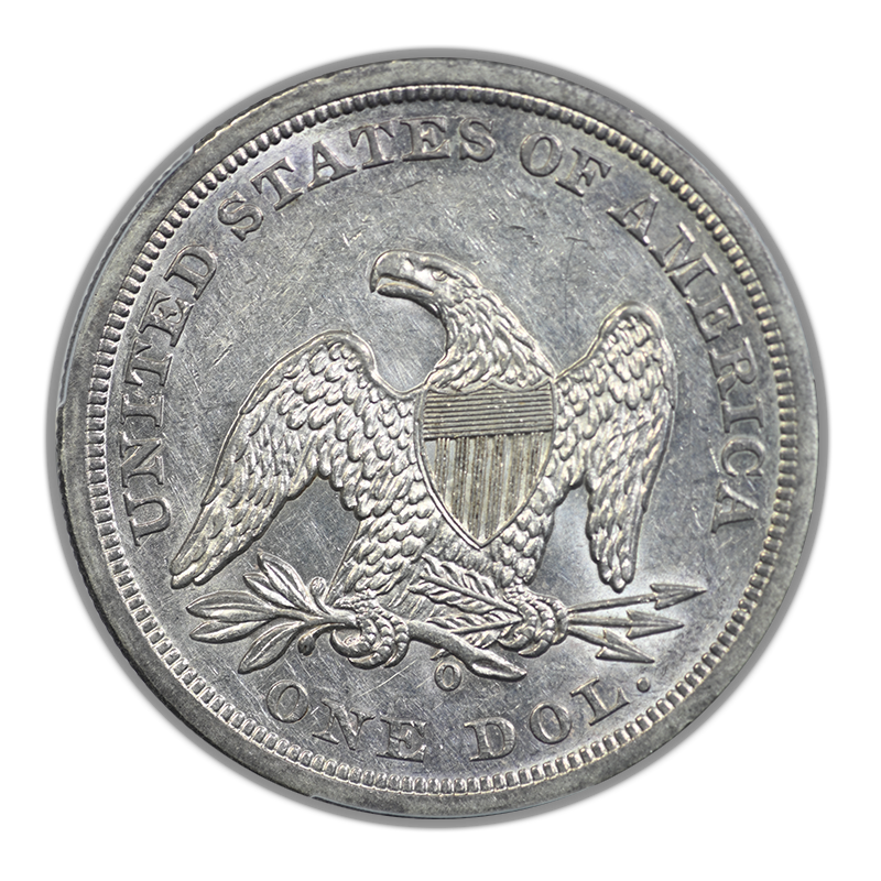 1859-O Liberty Seated Dollar $1 PCGS AU55