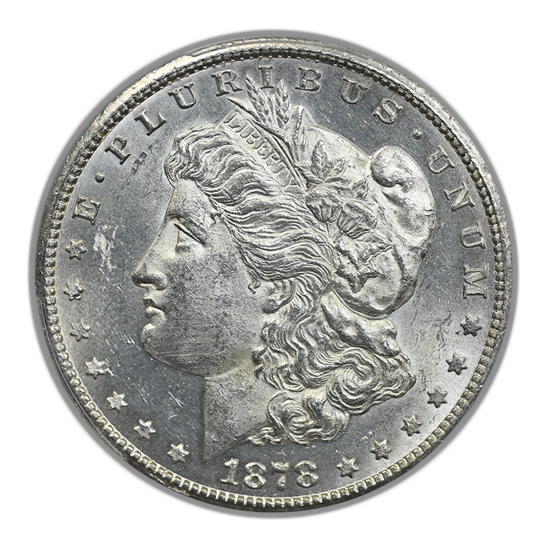 1878-CC Morgan Dollar $1 PCGS Genuine UNC Detail - TOP 100 VAM 6, Doubled Leaves