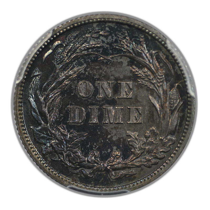 1901 Proof Barber Dime 10C PCGS PR63 - TONED!