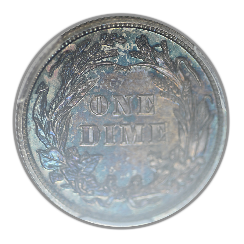 1901 Proof Barber Dime 10C PCGS PR63 - TONED!