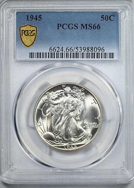 1945 Walking Liberty Half Dollar 50C PCGS MS66
