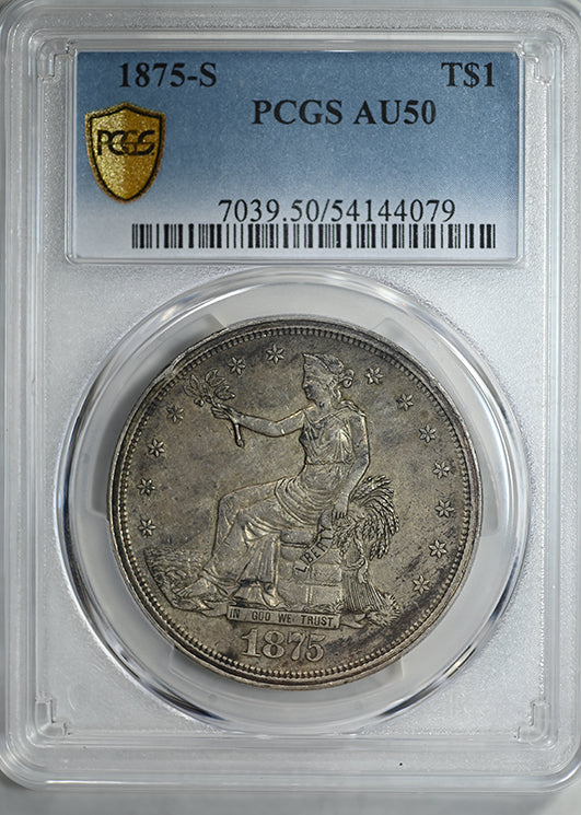 1875-S Trade Dollar T$1 PCGS AU50