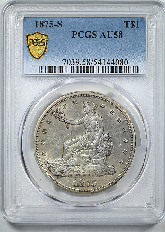 1875-S Trade Dollar T$1 PCGS AU58
