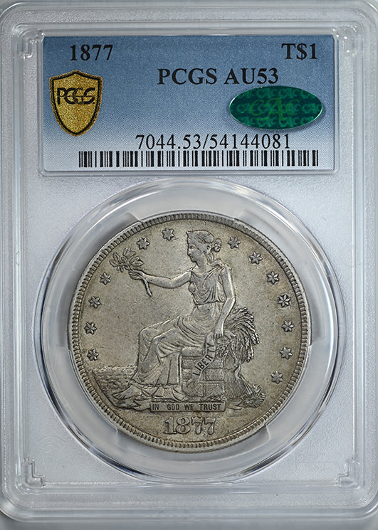 1877 Trade Dollar T$1 PCGS AU53 CAC