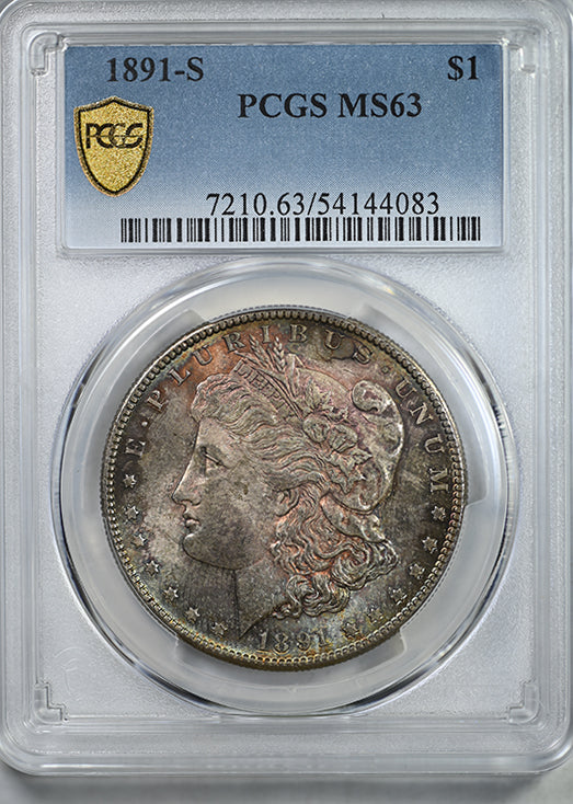 1891-S Morgan Dollar $1 PCGS MS63 - TONED!