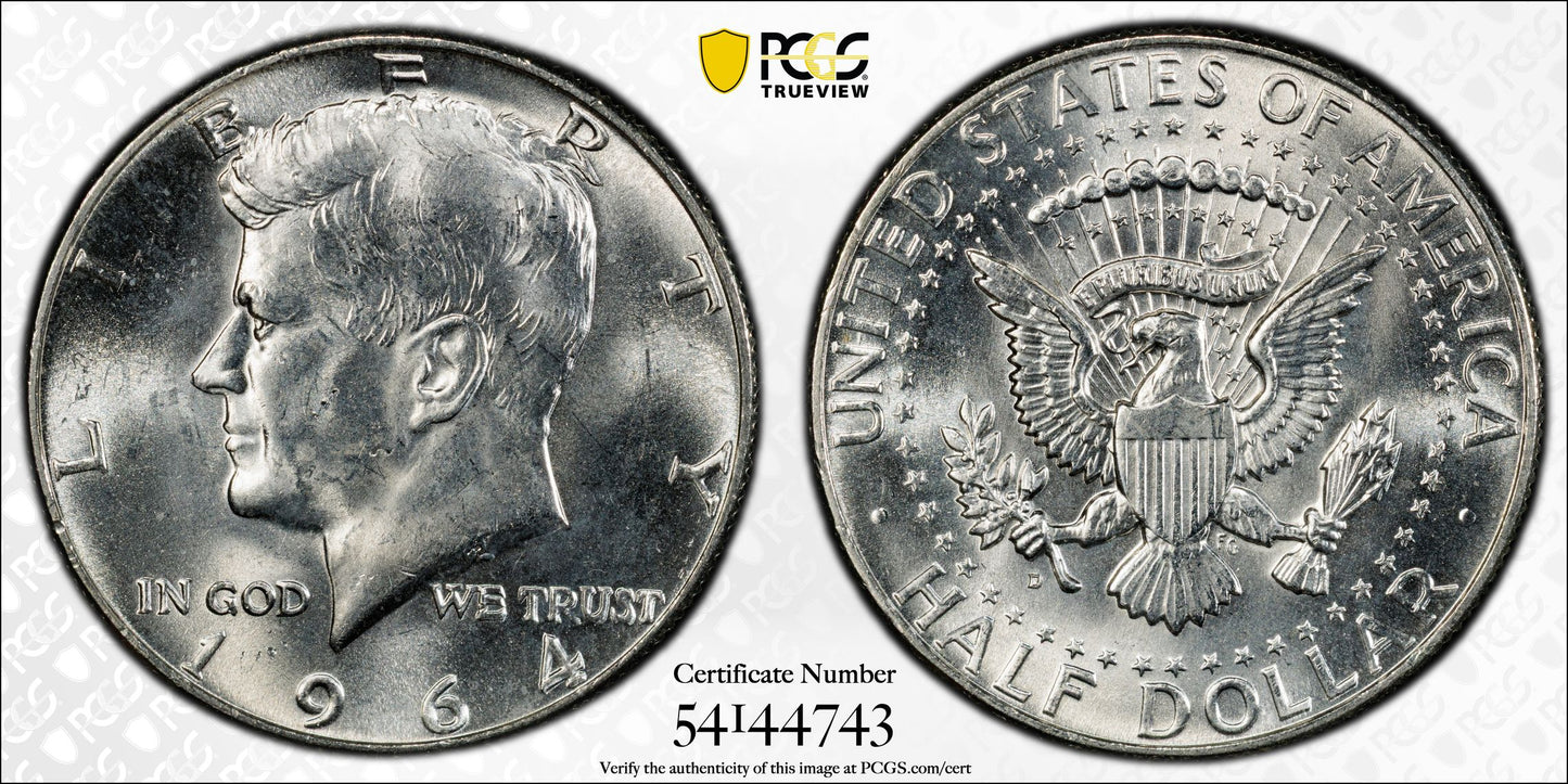 1964-D Quadrupled Die Obverse Kennedy Half Dollar 50C PCGS MS64 QDO FS-105