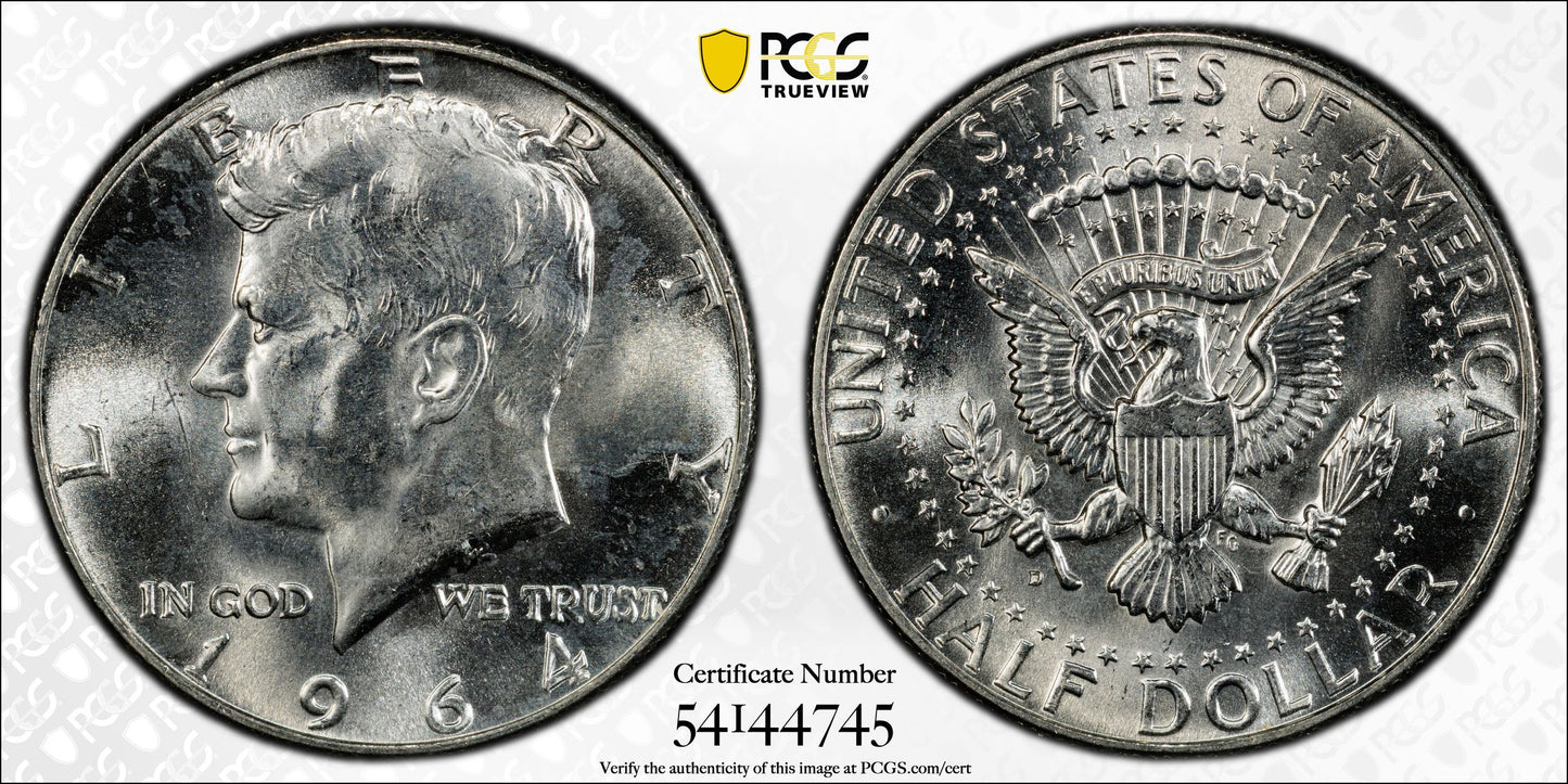 1964-D Quadrupled Die Obverse Kennedy Half Dollar 50C PCGS MS63 QDO FS-105