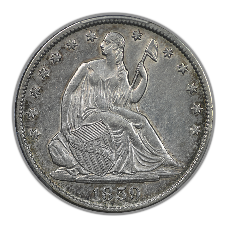 1859-O Liberty Seated Half Dollar 50C PCGS AU50