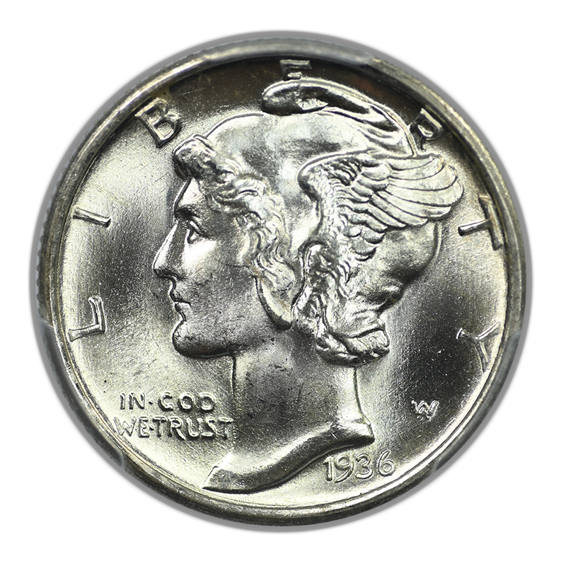 1936-S Mercury Dime 10C PCGS MS65FB - Full Bands