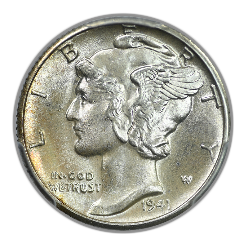 1941-D Mercury Dime 10C PCGS MS66+FB - Full Bands