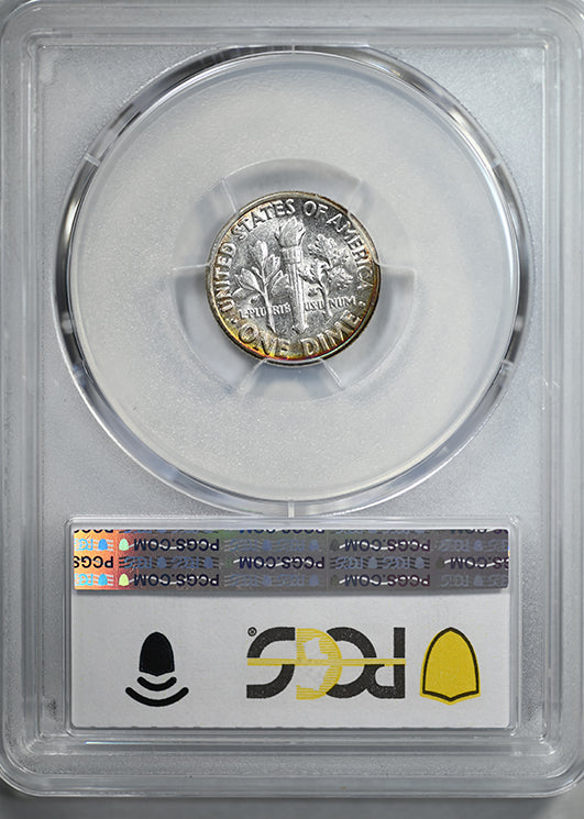 1958 Roosevelt Dime 10C PCGS AU58 - RAINBOW TONED!