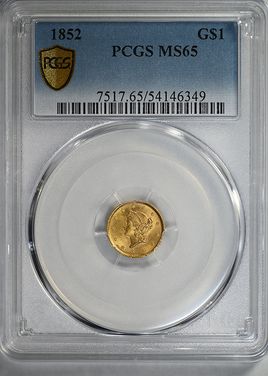 1852 Type 1 Liberty Head Gold Dollar G$1 PCGS MS65