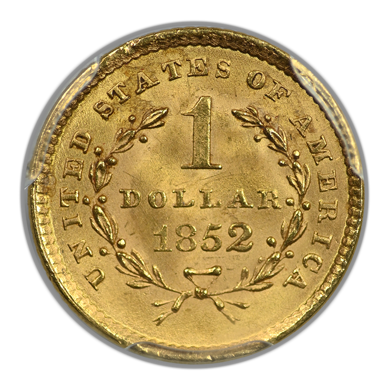 1852 Type 1 Liberty Head Gold Dollar G$1 PCGS MS65