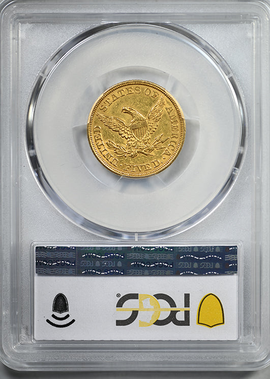 1843 Liberty Head Gold Half Eagle $5 PCGS AU53