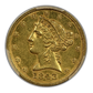 1843 Liberty Head Gold Half Eagle $5 PCGS AU53