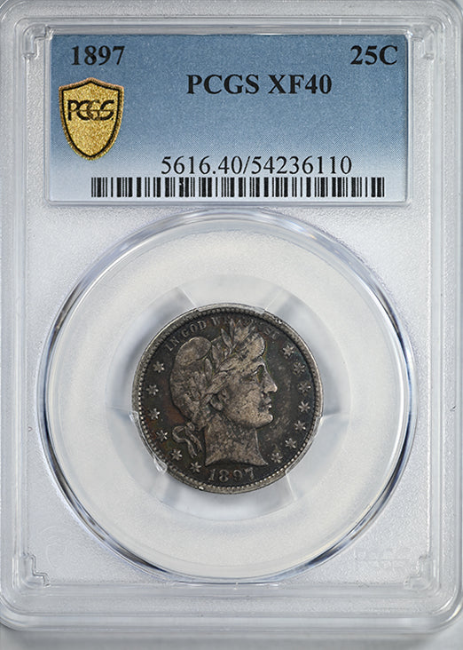 1897 Barber Quarter 25C PCGS XF40 - TONED!
