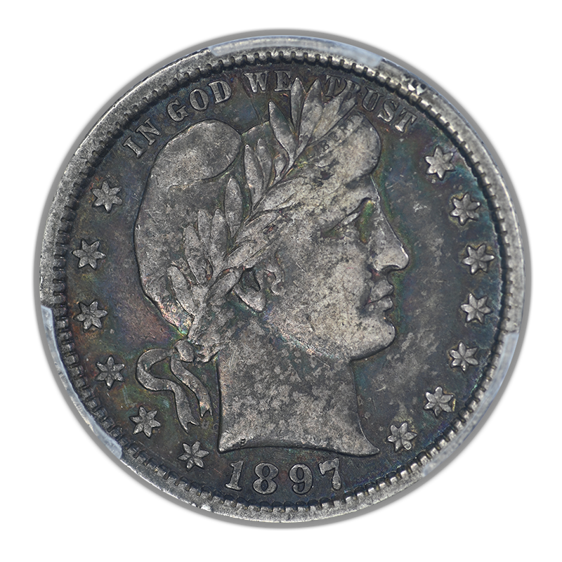 1897 Barber Quarter 25C PCGS XF40 - TONED!