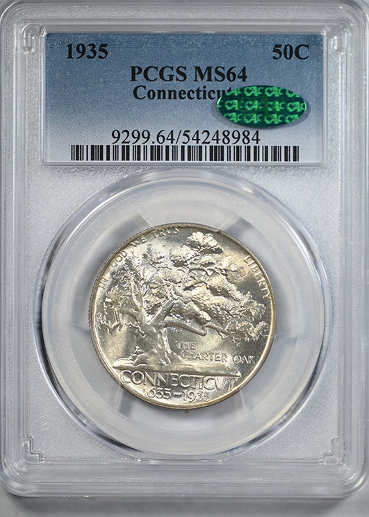 1935 Connecticut Classic Commemorative Half Dollar 50C PCGS MS64 CAC