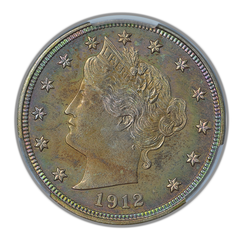 1912 Proof Liberty V-Nickel 5C CAC PR63+ - TONED!